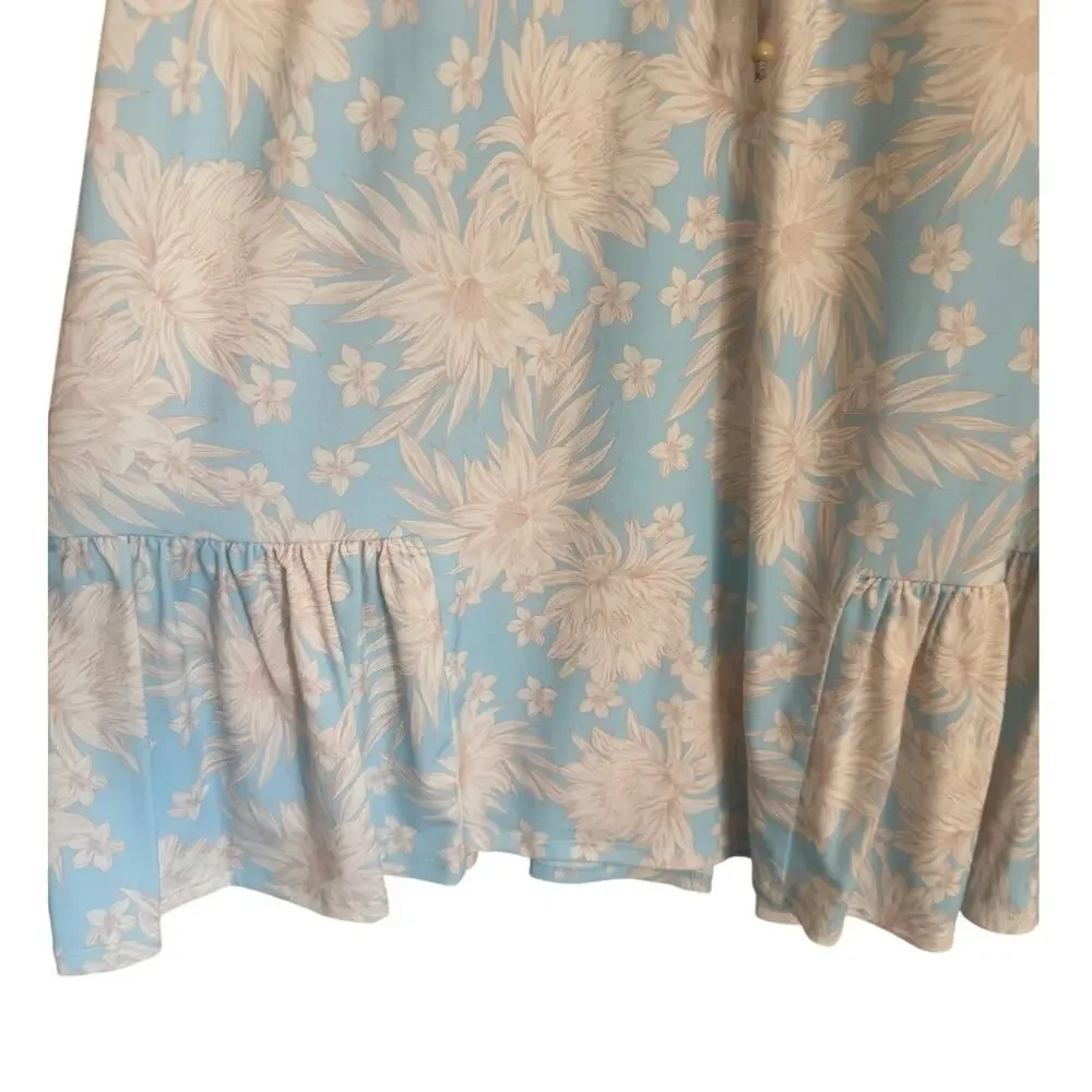 Hale Bob Blue Floral Beaded Neck Dress Size Small NWT - Picture 8 of 9
